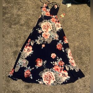 Windsor Navy Floral Maxi Dress